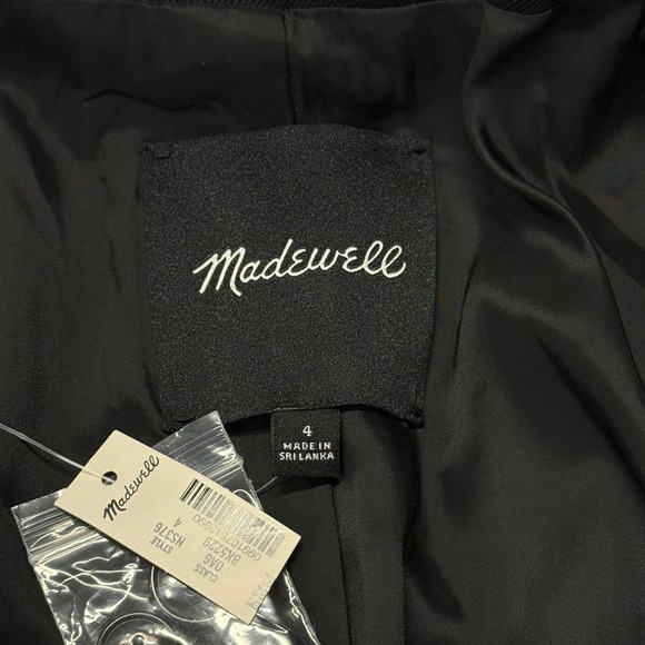 Madewell Kline Blazer Jacket Womens 4 Black NWT 1 Button - Picture 4 of 12